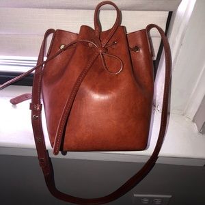 Mansur Gavriel Mini Bucket Bag in Cognac